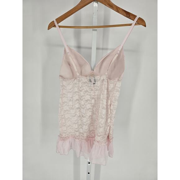 Apt 9 Intimates Womens Sz M Light Pink Babydoll Nightie Nightgown Lace - Picture 3 of 5